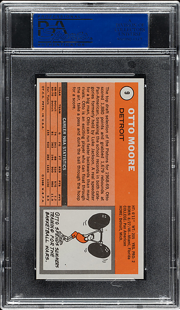 1970-1971 Topps Basketball #9 Otto Moore PSA MINT 9