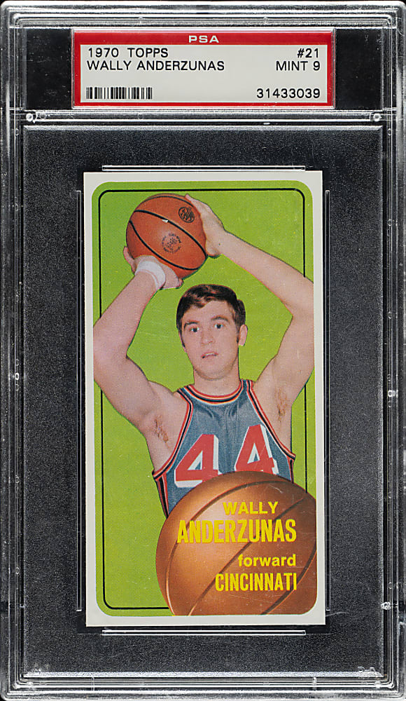 1970-1971 Topps Basketball #21 Wally Anderzunas PSA MINT 9