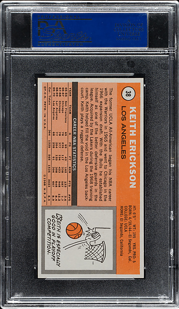 1970-1971 Topps Basketball #38 Keith Erickson PSA MINT 9