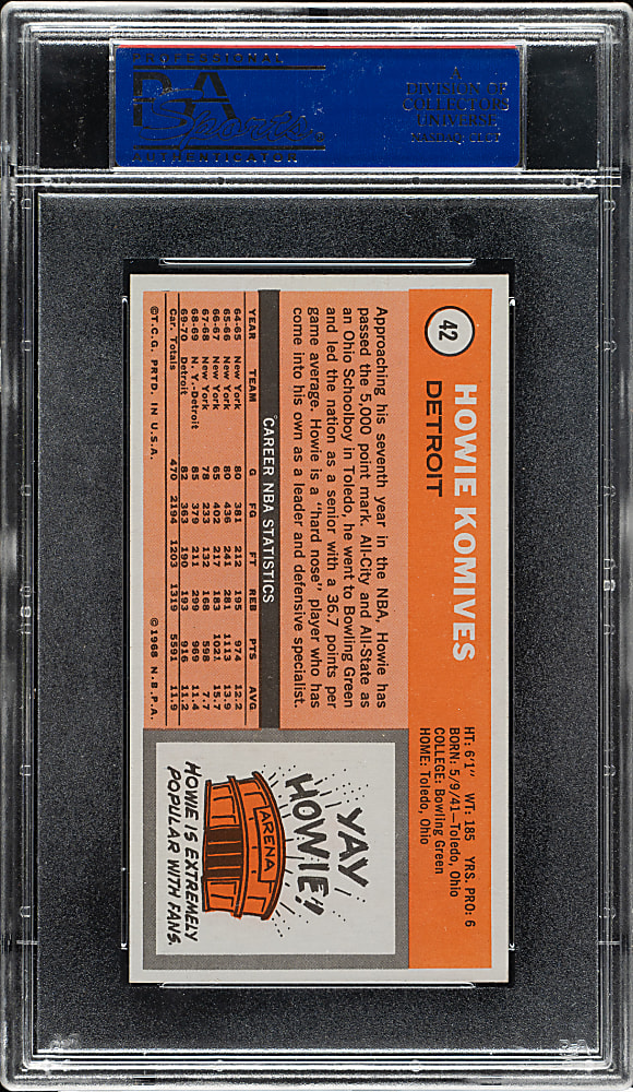 1970-1971 Topps Basketball #42 Howie Komives PSA MINT 9