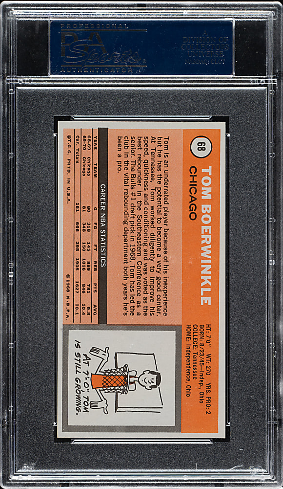 1970-1971 Topps Basketball #68 Tom Boerwinkle PSA MINT 9