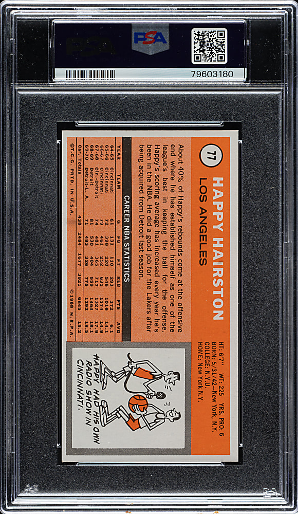 1970-1971 Topps Basketball #77 Happy Hairston PSA MINT 9