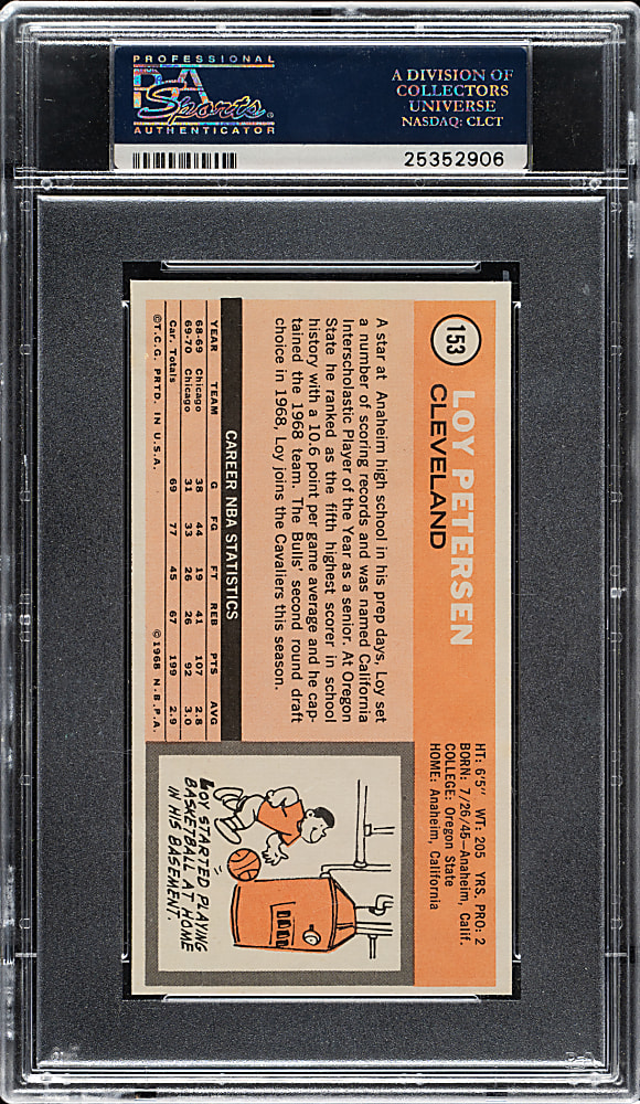 1970-1971 Topps Basketball #153 Loy Peterson PSA MINT 9