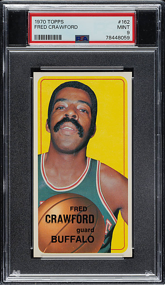 1970-1971 Topps Basketball #162 Fred Crawford Rookie PSA MINT 9