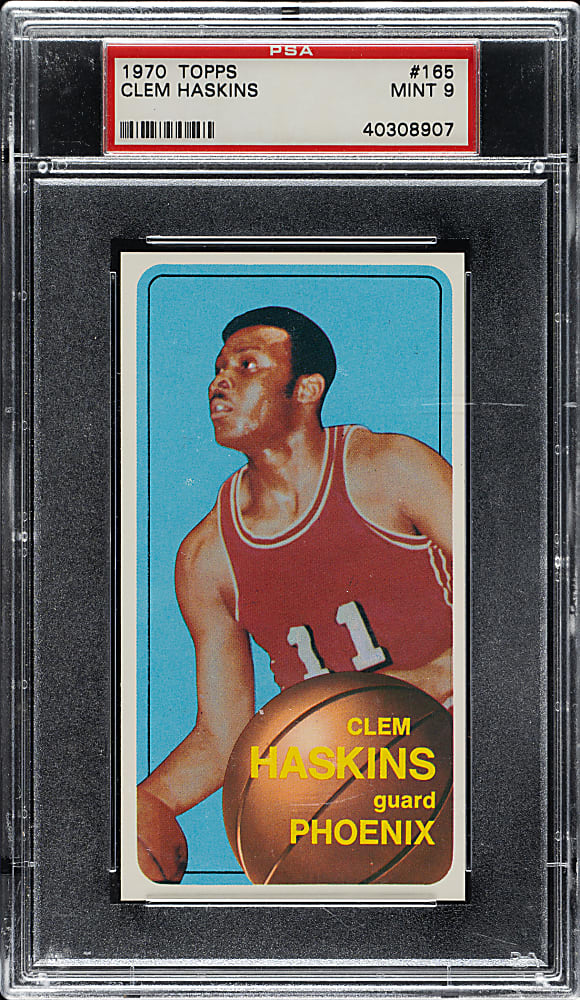 1970-1971 Topps Basketball #165 Clem Haskins Rookie PSA MINT 9