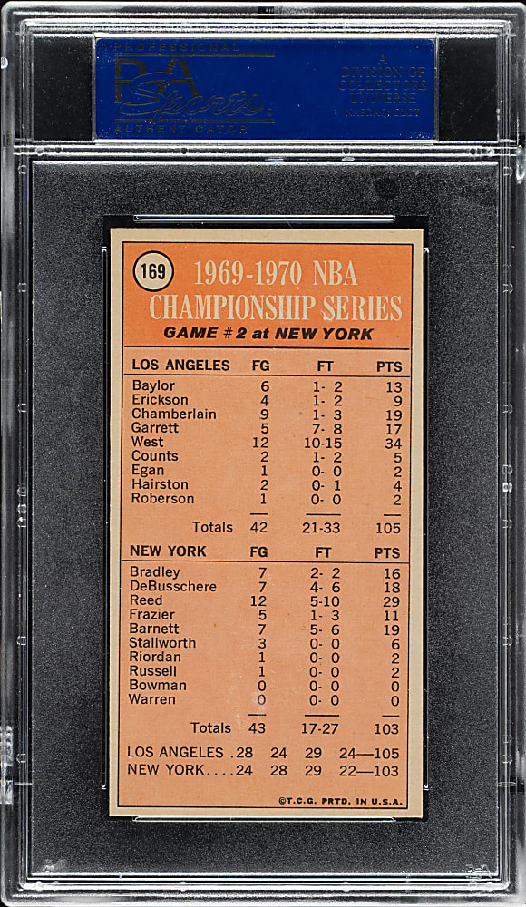 1970-1971 Topps Basketball #169 Playoff Game #2 PSA MINT 9