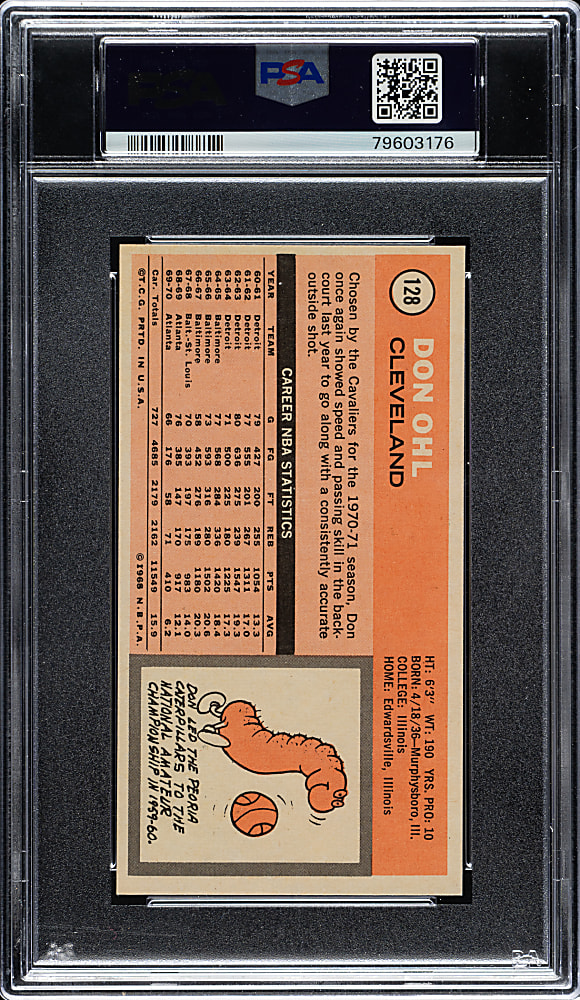 1970-1971 Topps Basketball #128 Don Ohl PSA MINT 9
