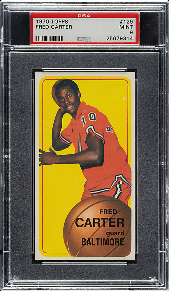 1970-1971 Topps Basketball #129 Fred Carter Rookie PSA MINT 9