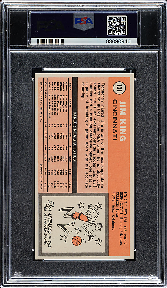 1970-1971 Topps Basketball #131 Jim King PSA MINT 9