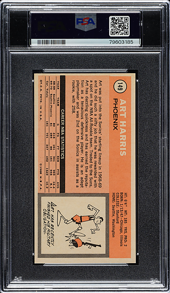 1970-1971 Topps Basketball #149 Art Harris PSA MINT 9