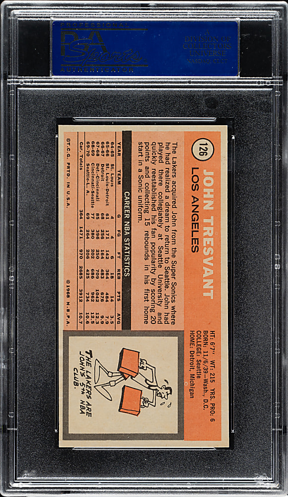 1970-1971 Topps Basketball #126 John Tresvant PSA MINT 9