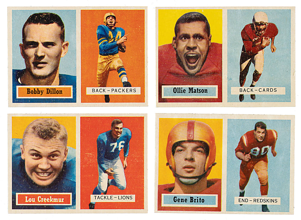 1957 Topps Football Collection (12) Including Bobby Dillon, Lou Creekmur, and Ollie Matson
