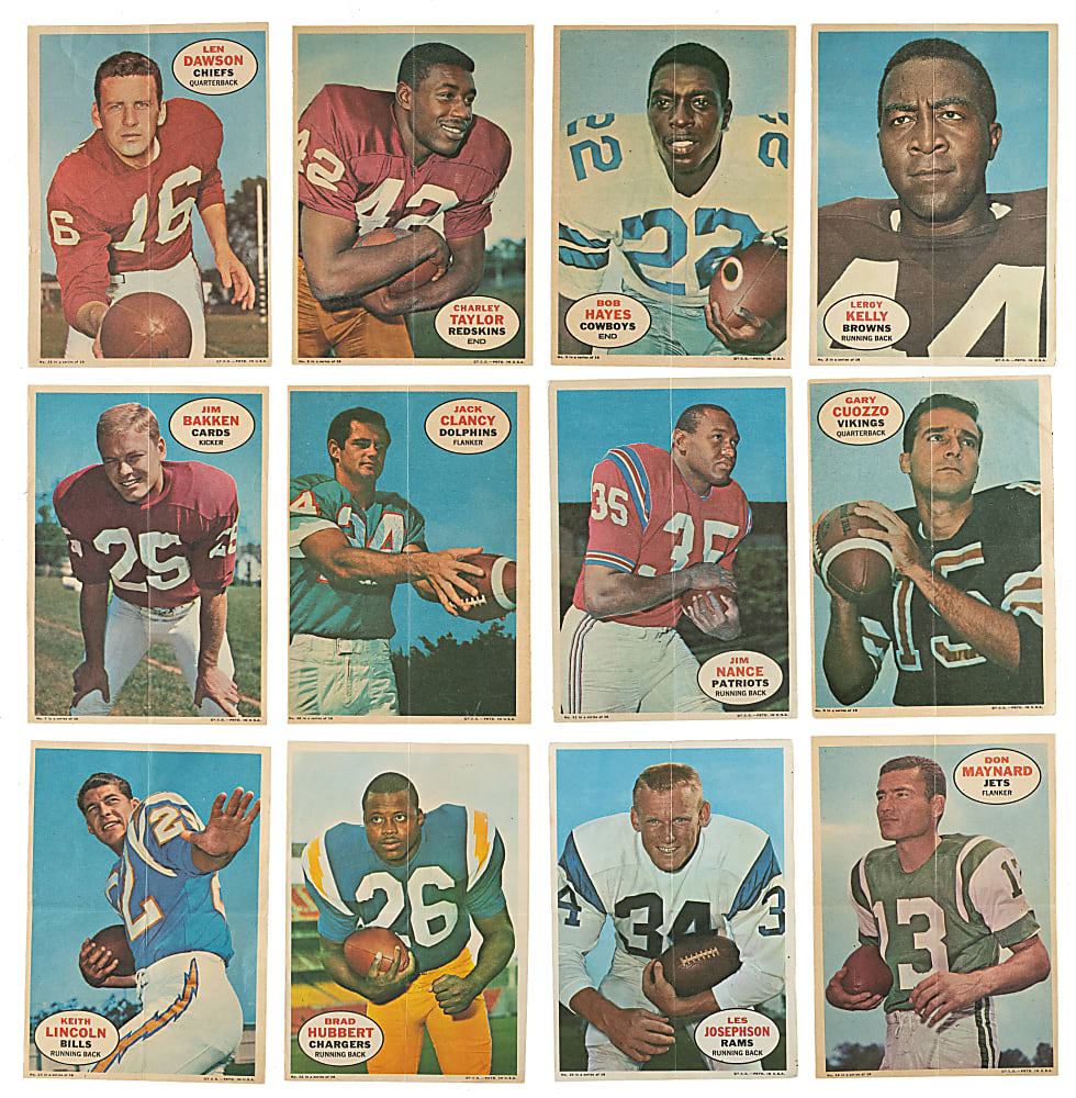 1968 Topps Football Posters Complete Set (16)