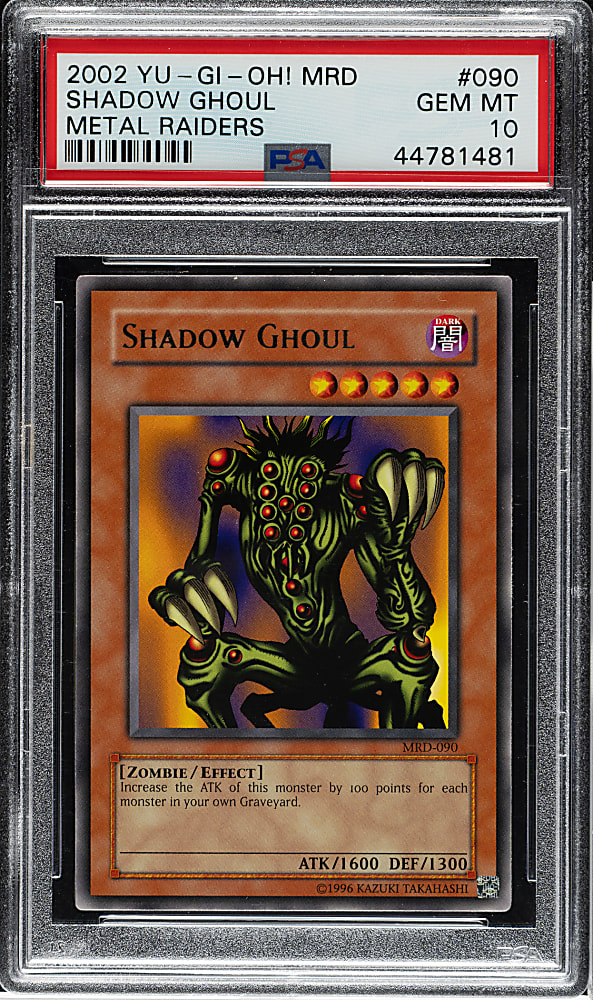 2002 Yu-Gi-Oh! Metal Raiders #090 Shadow Ghoul Rare PSA GEM MINT 10