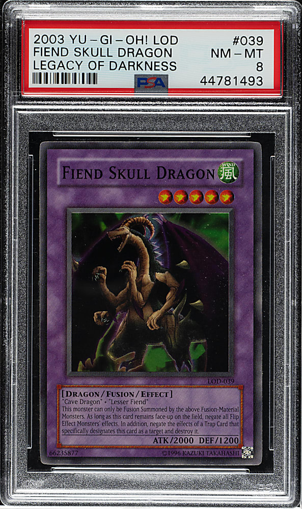 2003 Yu-Gi-Oh! Legacy Of Darkness #039 Fiend Skull Dragon Super Rare Holographic PSA NM-MT 8