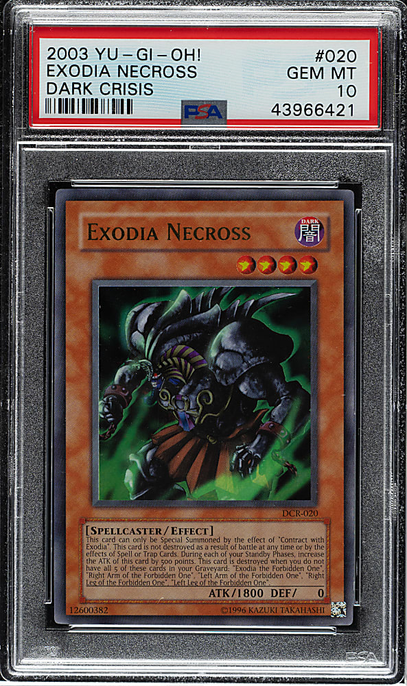 2003 Yu-Gi-Oh! Dark Crisis #020 Exodia Necross Ultra Rare Holographic PSA GEM MINT 10