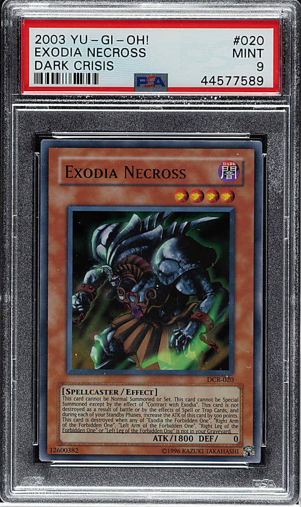 2003 Yu-Gi-Oh! Dark Crisis #020 Exodia Necross Ultra Rare Holographic PSA MINT 9