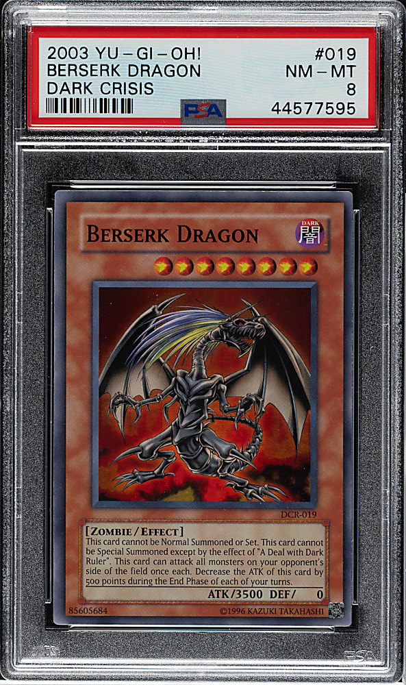 2003 Yu-Gi-Oh! Dark Crisis #019 Berserk Dragon Super Rare Holographic PSA NM-MT 8