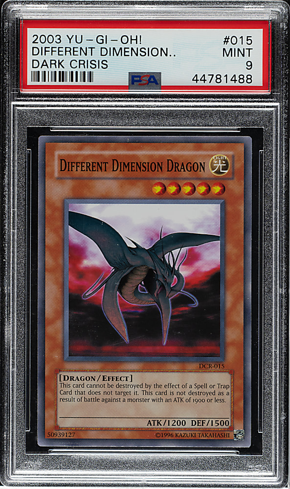 2003 Yu-Gi-Oh! Dark Crisis #015 Different Dimension Dragon Super Rare Holographic PSA MINT 9