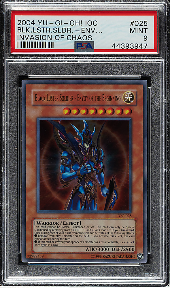2004 Yu-Gi-Oh! Invasion of Chaos #025 Black Luster Soldier Envoy Of The Beginning Ultra Rare Holographic PSA MINT 9