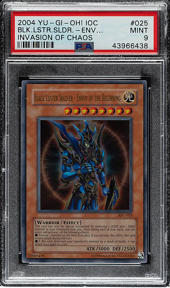 2004 Yu-Gi-Oh! Invasion of Chaos #025 Black Luster Soldier Envoy Of The Beginning Ultra Rare Holographic PSA MINT 9