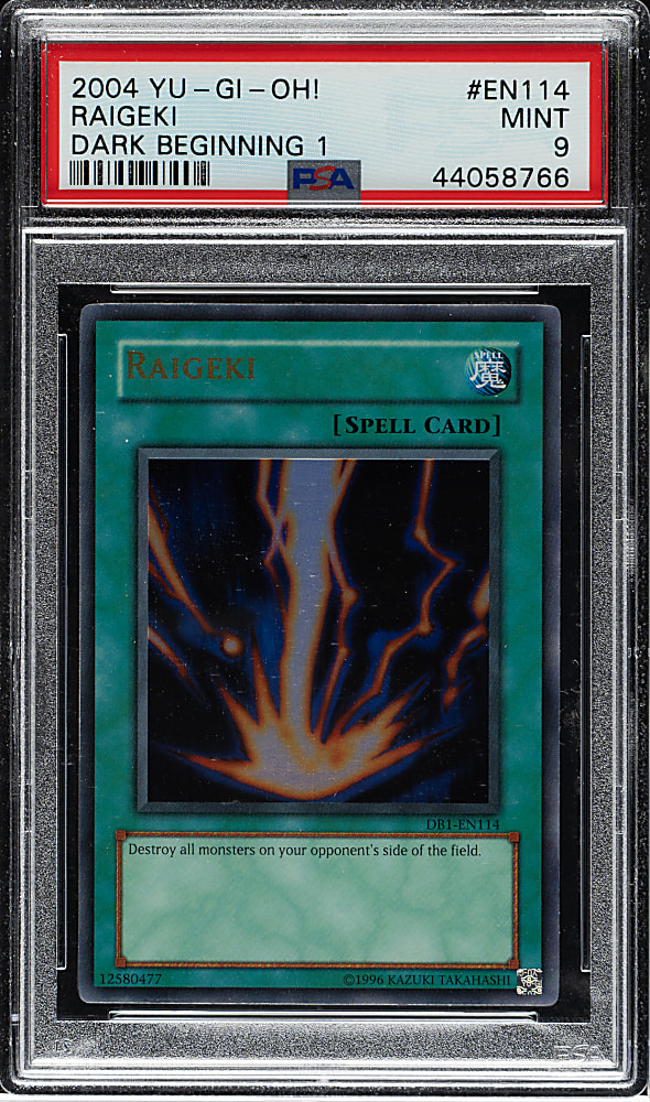 2004 Yu-Gi-Oh! Dark Beginning 1 #EN114 Raigeki Ultra Rare Holographic PSA MINT 9