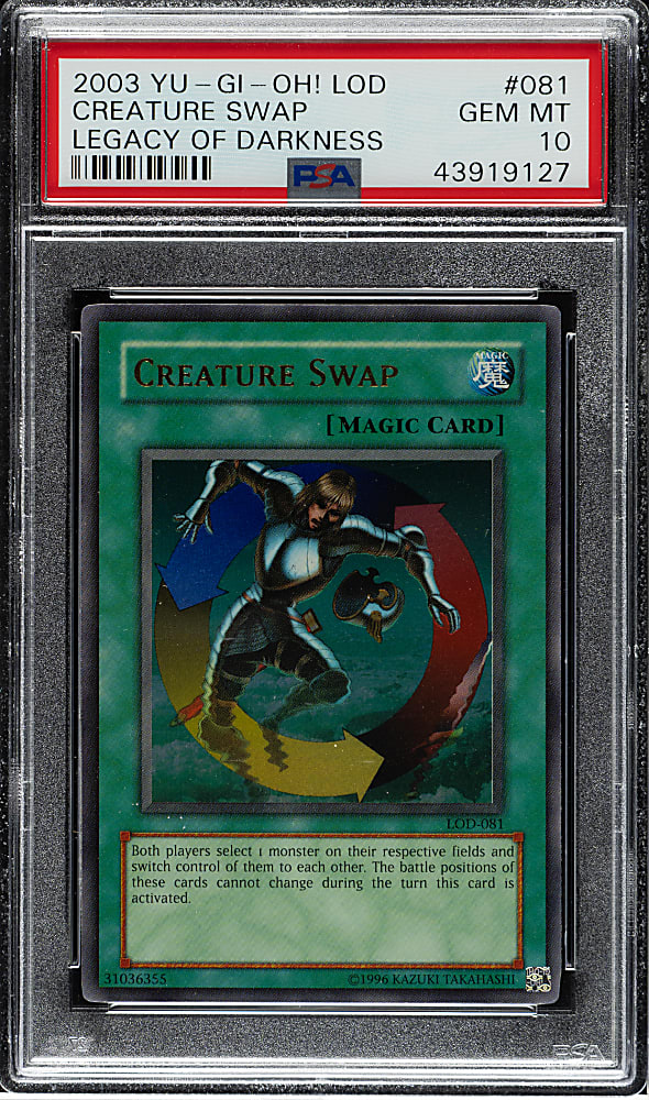 2003 Yu-Gi-Oh! Legacy of Darkness #081 Creature Swap Ultra Rare Holographic PSA GEM MINT 10