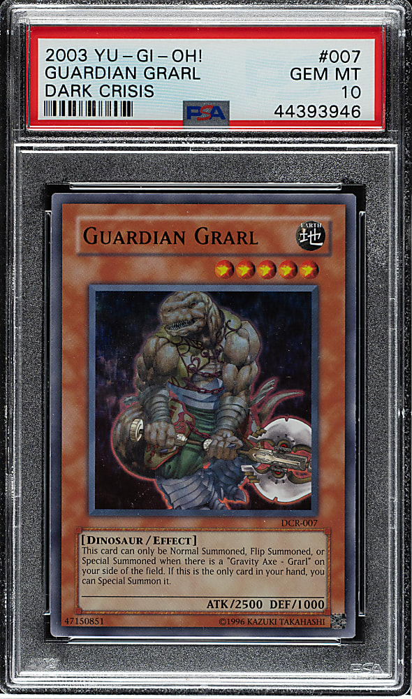 2003 Yu-Gi-Oh! Dark Crisis #007 Guardian Grarl Super Rare Holographic PSA GEM MINT 10
