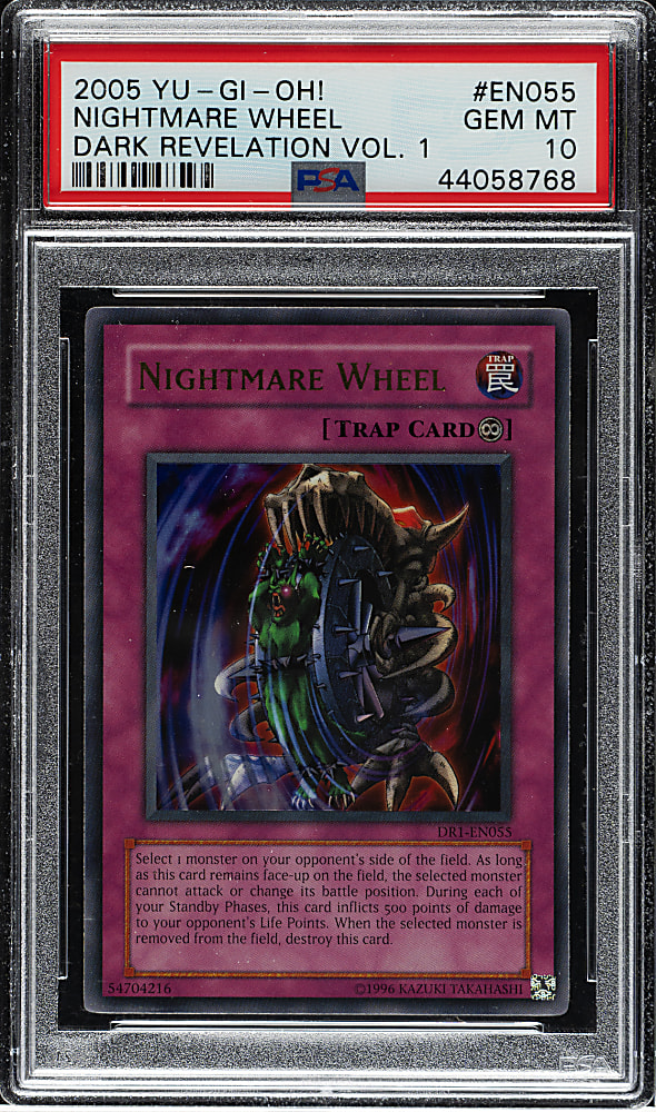 2005 Yu-Gi-Oh! Dark Revelation Volume 1 #EN055 Nightmare Wheel Super Rare Holographic PSA GEM MINT 10