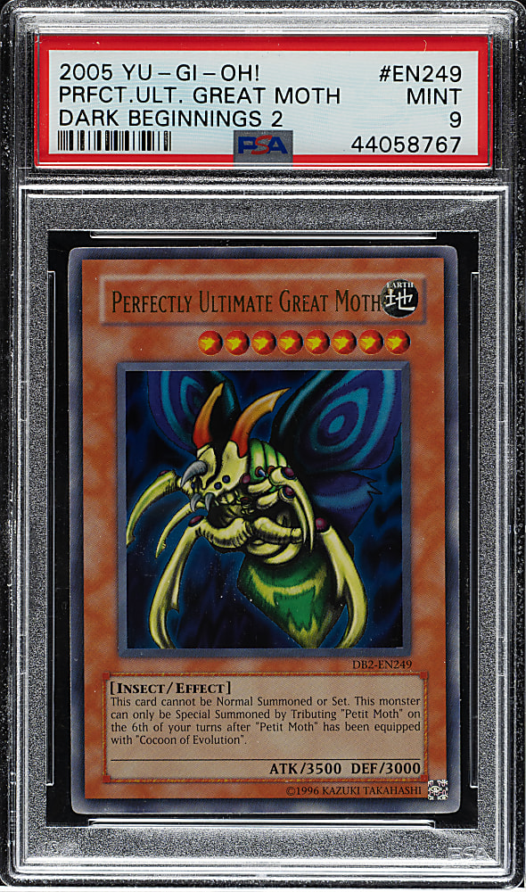 2005 Yu-Gi-Oh! Dark Beginning 2 #EN249 Perfect Ultimate Great Moth Ultra Rare Holographic PSA MINT 9