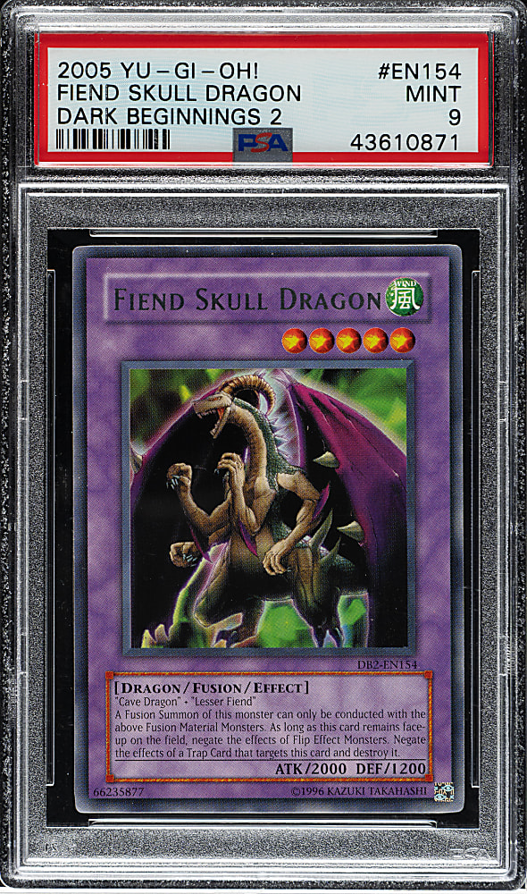 2005 Yu-Gi-Oh! Dark Beginning 2 #EN154 Fiend Skull Dragon Rare PSA MINT 9