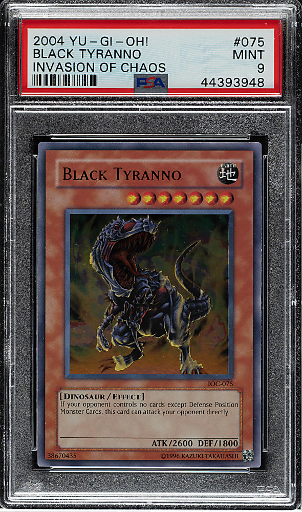 2004 Yu-Gi-Oh! Invasion of Chaos #075 Black Tyranno Ultra Rare Holographic PSA MINT 9