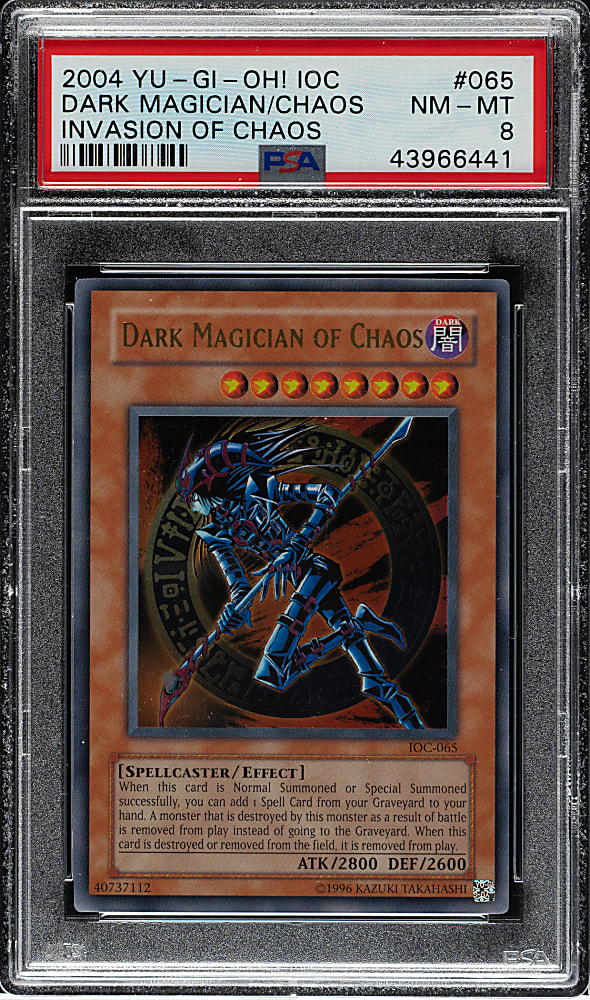 2004 Yu-Gi-Oh! Invasion of Chaos #065 Dark Magician of Chaos Ultra Rare Holographic PSA NM-MT 8