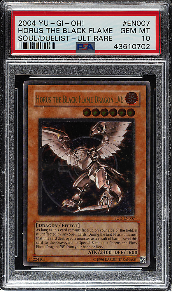 2004 Yu-Gi-Oh! Soul of The Duelist #EN0007 Horus The Black Flame Dragon Lv6 Ultimate Rare PSA GEM MINT 10 - 1 of 1!
