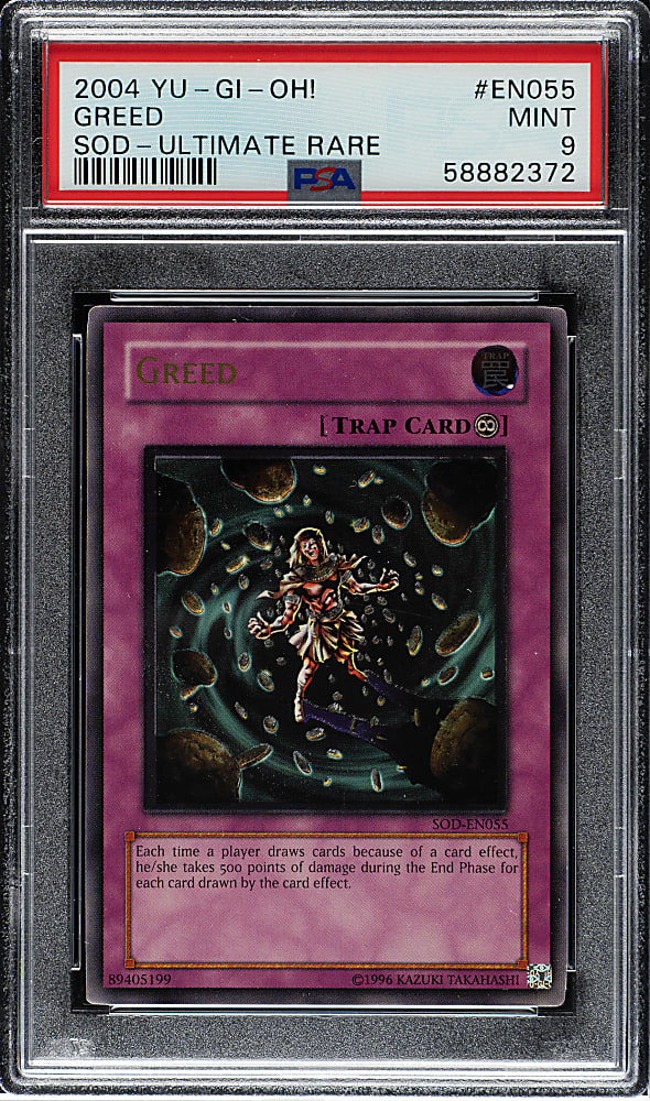 2004 Yu-Gi-Oh! Soul of The Duelist #EN055 Greed Ultimate Rare PSA MINT 9
