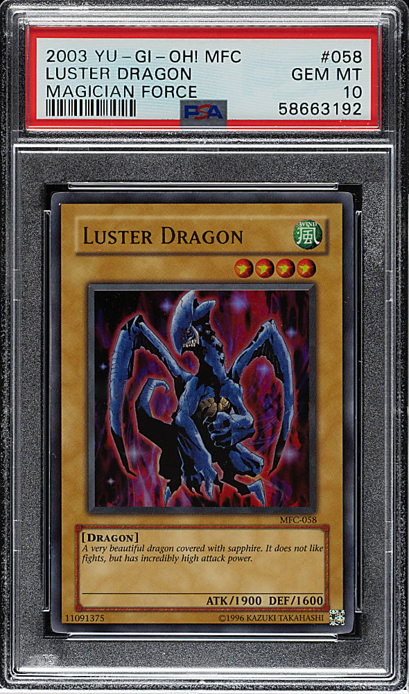 2003 Yu-Gi-Oh! Magician Force #058 Luster Dragon Ultra Rare Holographic PSA GEM MINT 10