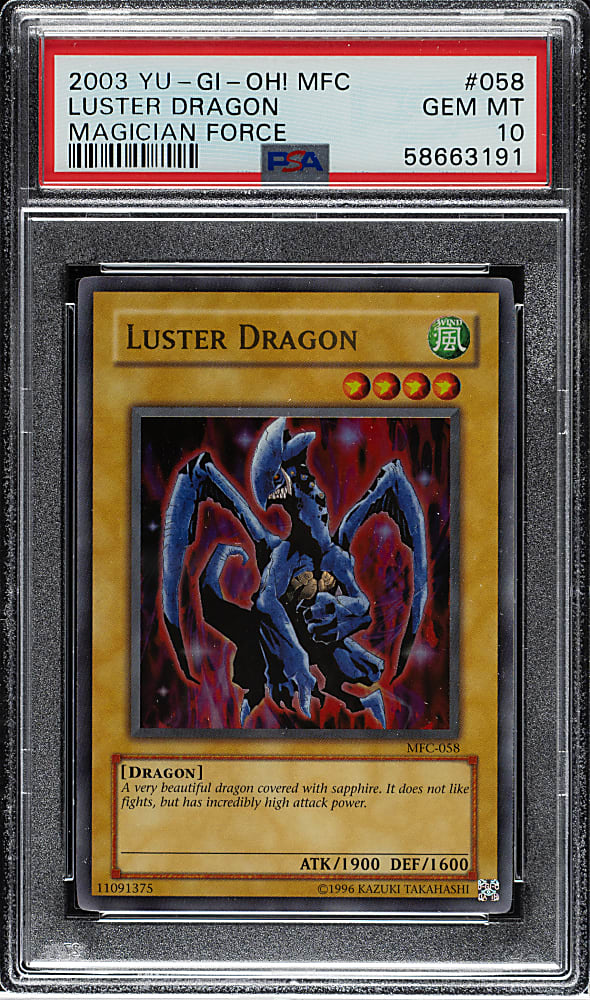 2003 Yu-Gi-Oh! Magician Force #058 Luster Dragon Ultra Rare Holographic PSA GEM MINT 10