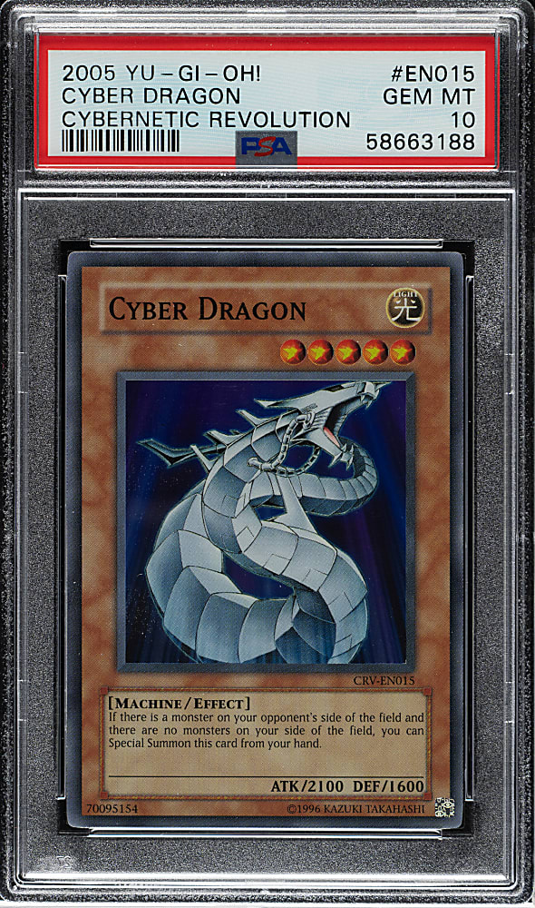 2005 Yu-Gi-Oh! Cybernetic Revolution #EN015 Cyber Dragon Super Rare Holographic PSA GEM MINT 10