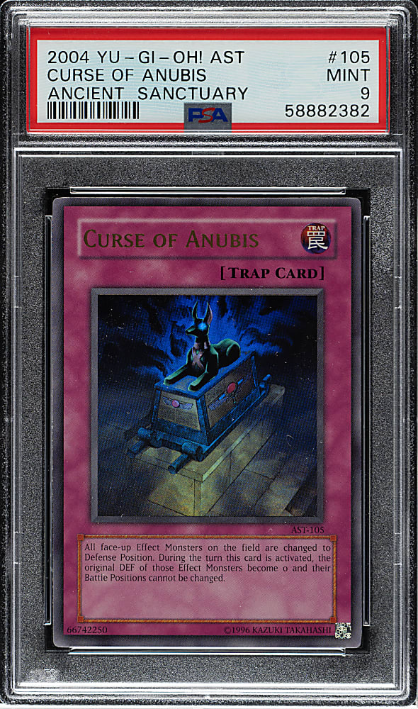 2004 Yu-Gi-Oh! Ancient Sanctuary #105 Curse of Anubis Ultra Rare Holographic PSA MINT 9