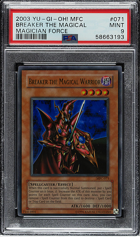 2003 Yu-Gi-Oh! Magician Force #071 Breaker The Magical Warrior Ultra Rare Holographic PSA MINT 9