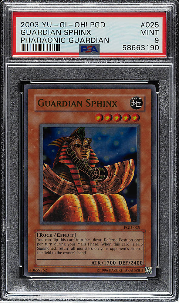 2003 Yu-Gi-Oh!  Pharaoinic Guardian #025 Guardian Sphinx Ultra Rare Holographic PSA MINT 9