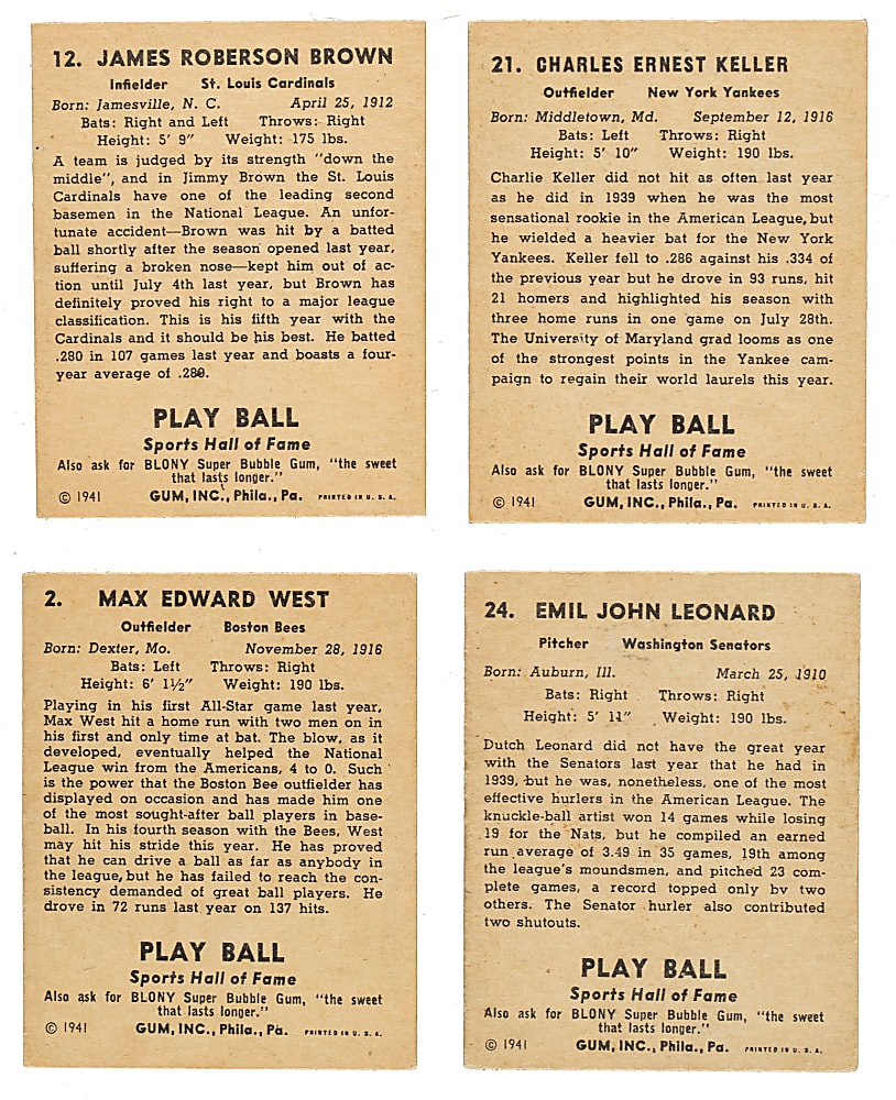 1941 R336 Play Ball Collection (15)