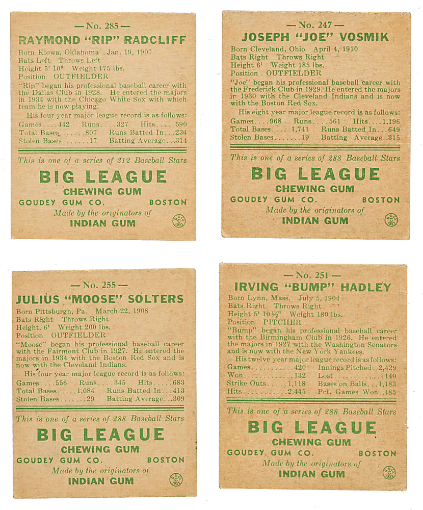 1938 R323 Goudey "Heads-Up" Collection (12)