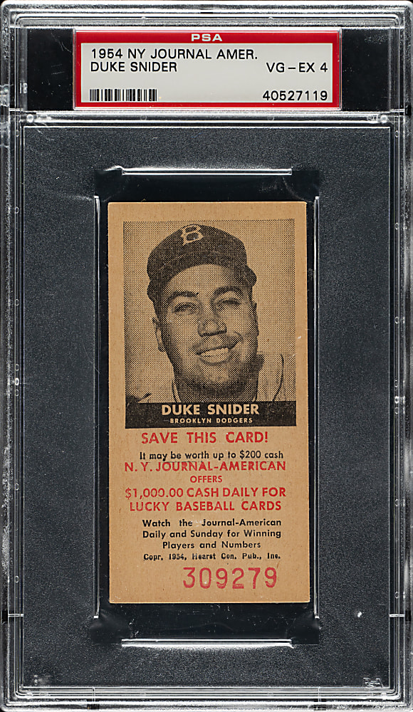1954 N. Y. Journal American Duke Snider PSA VG-EX 4