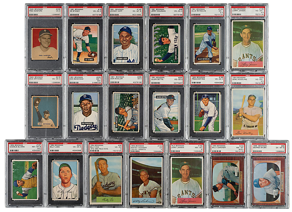 1949 to 1955 Bowman PSA-Graded Collection (23) Including Hoyt Wilhelm