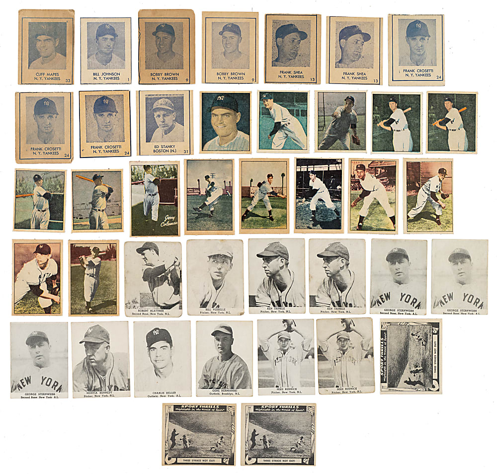 1947 to 1952 Tip Top Bread, R346 Blue Tint, and Berk Ross Collection (44) Including Johnny Mize