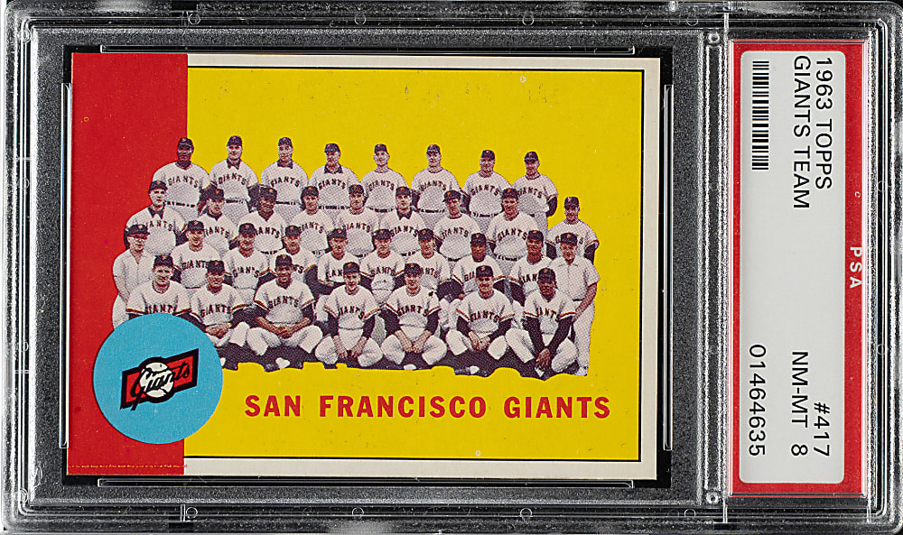 1963 Topps #417 San Francisco Giants Team PSA NM-MT 8