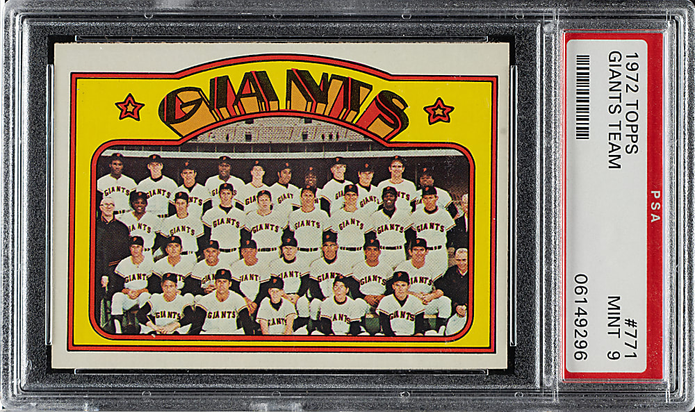 1972 Topps #771 San Francisco Giants Team PSA MINT 9