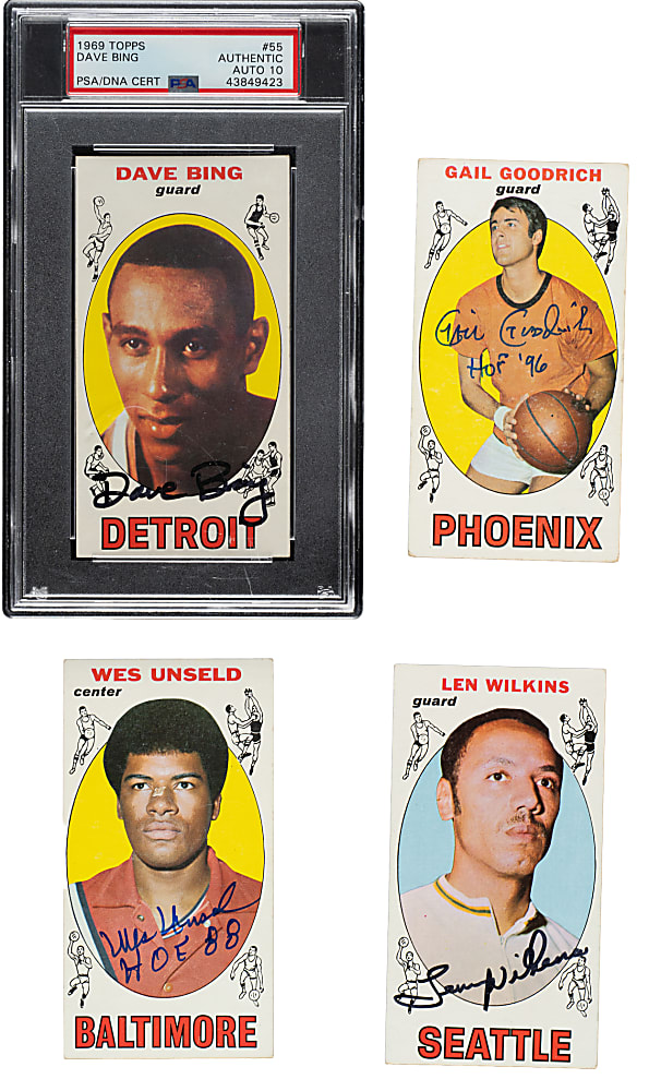 Signed 1969-1970 Topps Basketball Collection (8) Including Gail Goodrich, Dave Bing, and Wes Unseld Rookies