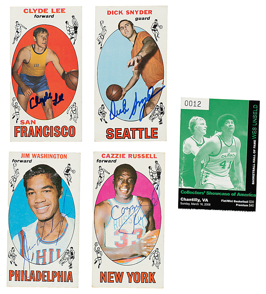 Signed 1969-1970 Topps Basketball Collection (8) Including Gail Goodrich, Dave Bing, and Wes Unseld Rookies